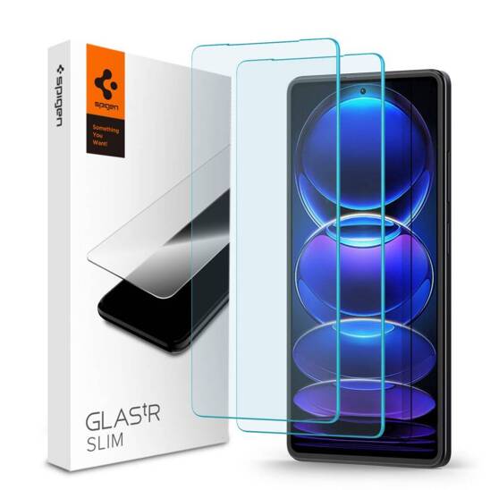 Tempered Glass XIAOMI REDMI NOTE 12 PRO 5G / POCO X5 PRO 5G Spigen Glas.TR Slim 2-pack Clear