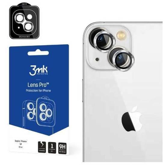 Tempered Glass for Camera IPHONE 14 3MK Lens Protection Pro silver