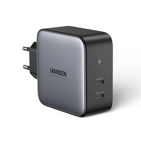 UGREEN CD254 Wall Charger, 2x USB-C, GaN, 100W, PD (Black)