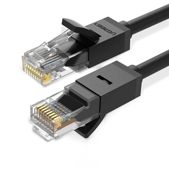 UGREEN Ethernet RJ45 Flat Network Cable, Cat.6, UTP, 2m (Black)