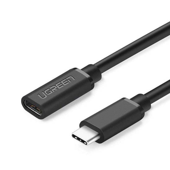 UGREEN USB Type C 3.1 Male to Female Cable Nickel Plating 0.5m (Black)