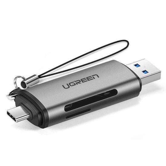 UGREEN USB + USB-C Adapter Card Reader SD + microSD (gray)