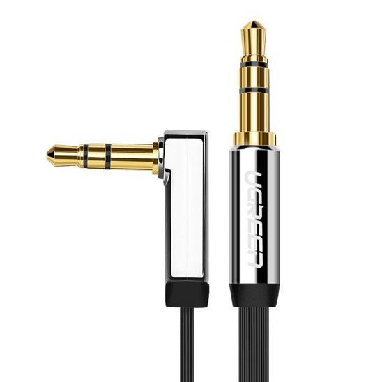 UGREEN mini jack 3,5mm AUX flat elbow cable 2m (black)