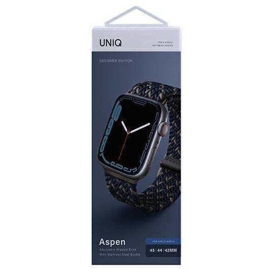 UNIQ Aspen Apple Watch strap 44/42/45mm Braided DE blue/obsidian blue