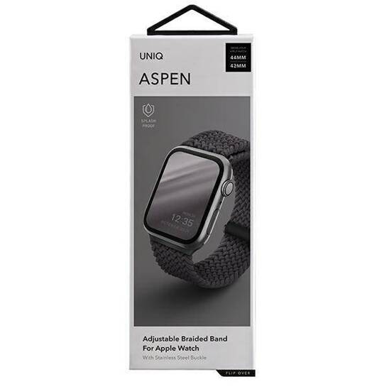 UNIQ Aspen Apple Watch strap 44/42/45mm Braided grey/granite grey