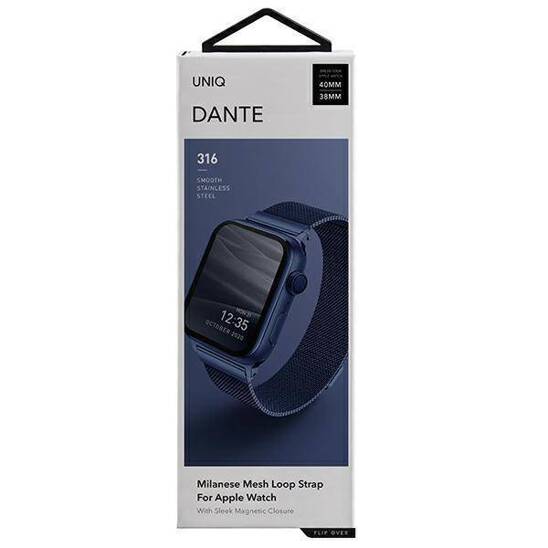 UNIQ Dante band Apple Watch Series 4/5/6/7/SE 38/40/41mm. Stainless Steel blue/cobalt blue