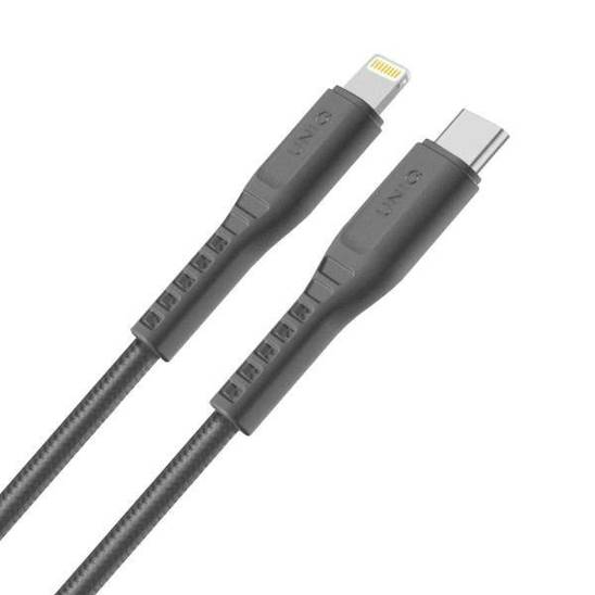 UNIQ MFI Flex USB-C-Lightning Cable 18W nylon grey/charcoal grey