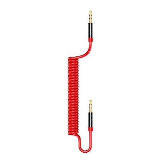 USAMS Adapter Spring audio jack 3.5mm -3.5mm 1.2m red/red SJ256YP02 (US-SJ256)