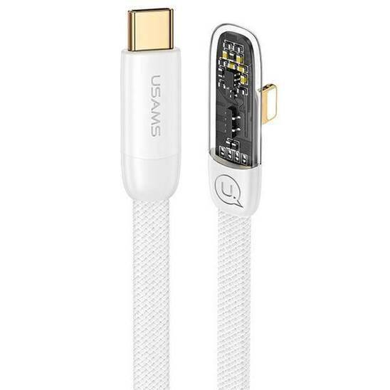 USAMS Angled USB-C to Lightning PD 20W Fast Charging Iceflake Series Cable 1.2m white/white SJ583USB02 (US-SJ583)