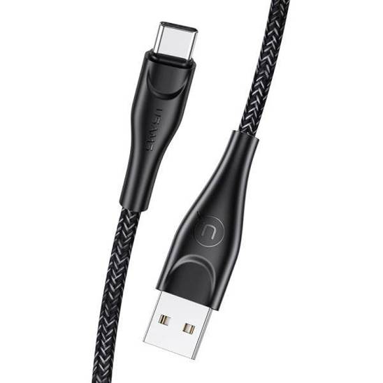 USAMS Braided cable U41 USB-C 1m 2A black/black SJ392USB01 (US-SJ392) Fast Charge