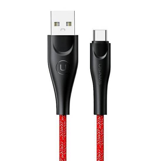 USAMS Braided cable U41 USB-C 1m 2A red/red SJ392USB02 (US-SJ392) Fast Charge