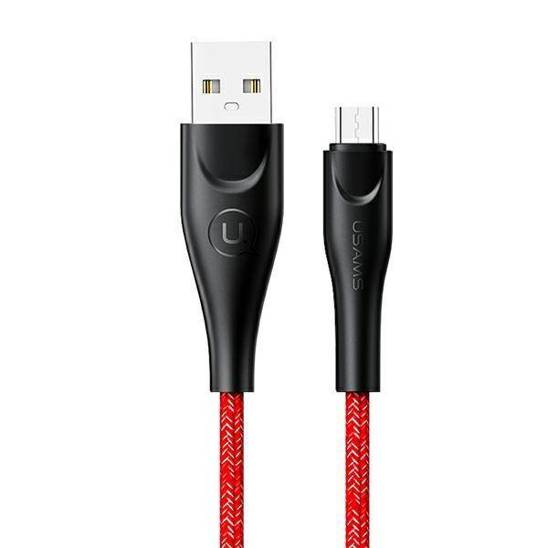 USAMS Braided cable U41 microUSB 3m 2A red/red SJ399USB02 (US-SJ399) Fast Charge