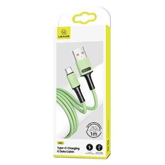 USAMS Cable U52 USB-C 2A Fast Charge 1m green/green SJ436USB02 (US-SJ436)