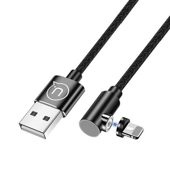 USAMS Magnetic angle cable U54 1m lightning black/black SJ444USB01 (US-SJ444)