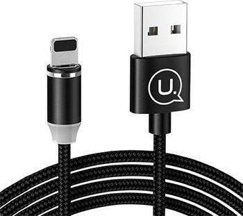 USAMS U-Sure lightning magnetic cable 1m 2.1A braided black/black SJ292USB01 (US-SJ292)