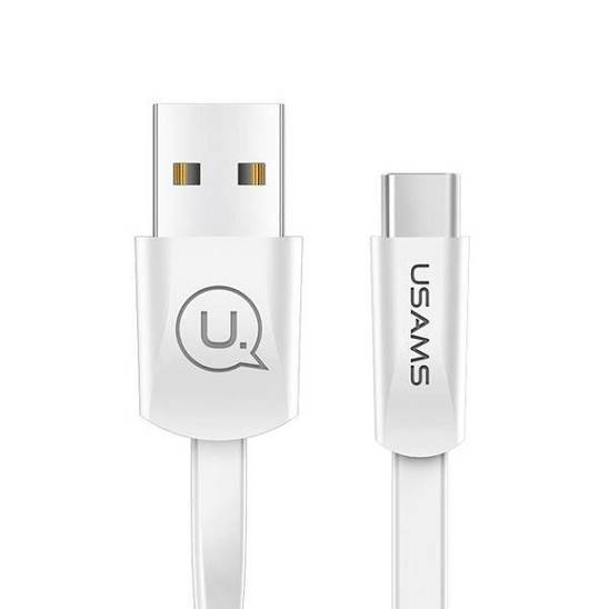 USAMS U2 USB-C flat cable 1.2m white/white SJ200TC02 (US-SJ200)