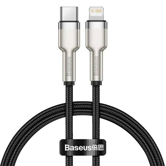 USB-C cable for Lightning Baseus Cafule, PD, 20W, 0,25m (black)