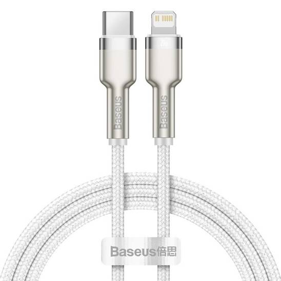 USB-C cable for Lightning Baseus Cafule, PD, 20W, 1m (white)