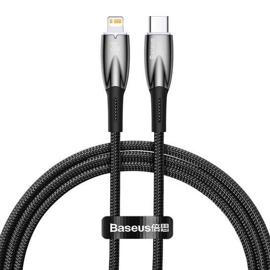 USB-C cable for Lightning Baseus Glimmer Series, 20W, 1m (Black)