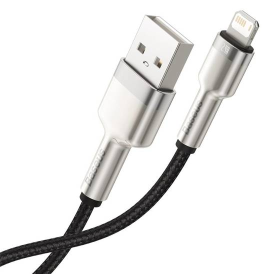 USB cable for Lightning Baseus Cafule, 2.4A, 2m (black)