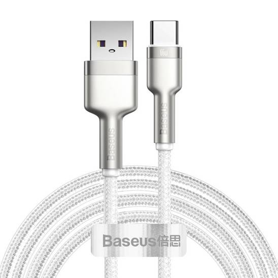 USB cable for USB-C Baseus Cafule, 66W, 2m (white)