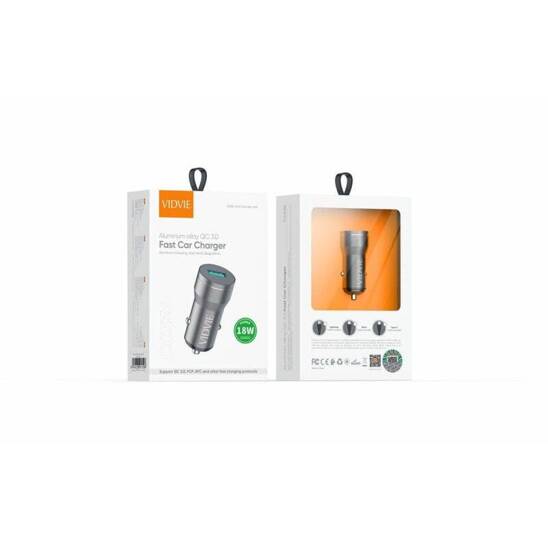 VIDVIE CC536 car charger 1xUSB QC 3.0 18W silver