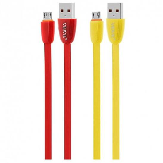 VIDVIE CT01 USB/Micro cable 2.1A, 1m mix 2 colors BULK