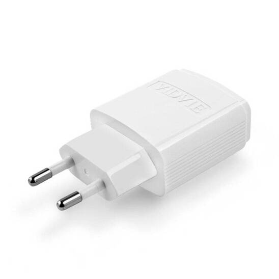 VIDVIE PLE245 2xUSB mains charger + Iphone cable 2.4A white