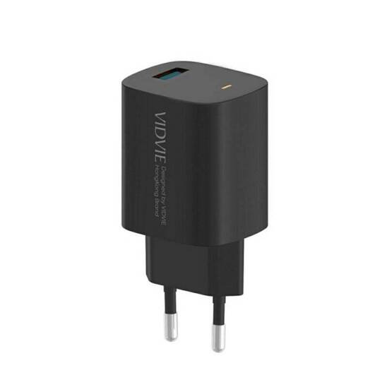 VIDVIE PLE249 mains charger 1xUSB + Micro cable 3A 18W QC 3.0 black