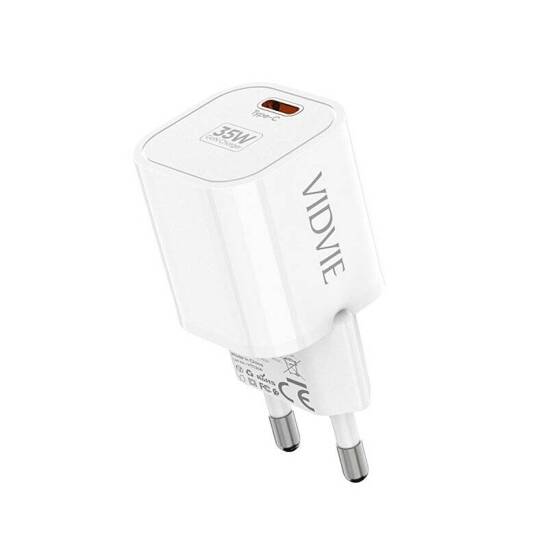 VIDVIE PLE254 1xType C 3A 35W GaN compatible PD20W wall charger white