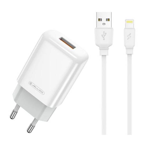 Wall Charger 2.4A USB + Cable USB - Lightning Jellico EU01 white