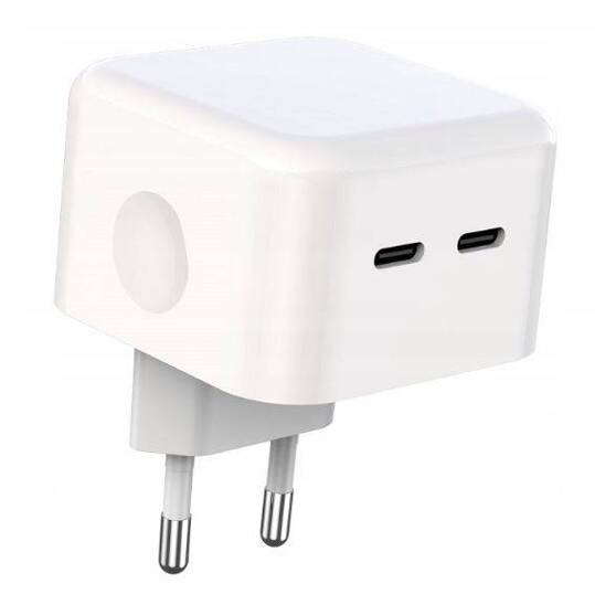 Wall Charger 20W 3A 2xPD3.0 USB-C KAKUSIGA Dual Port Smart Charger KSC-816 white