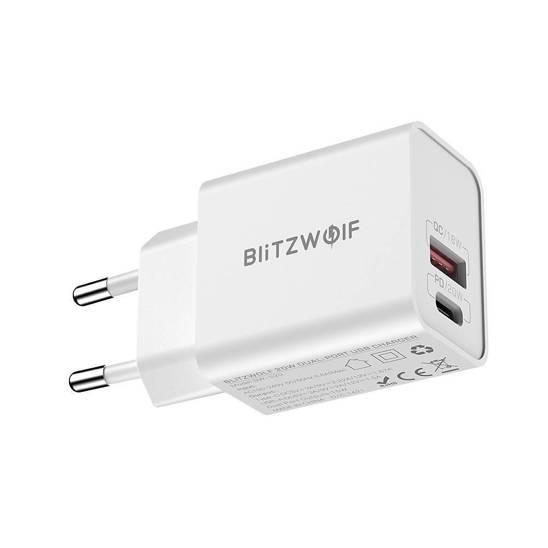 Wall Charger Blitzwolf BW-S20, USB, USB-C, 20W (white) 