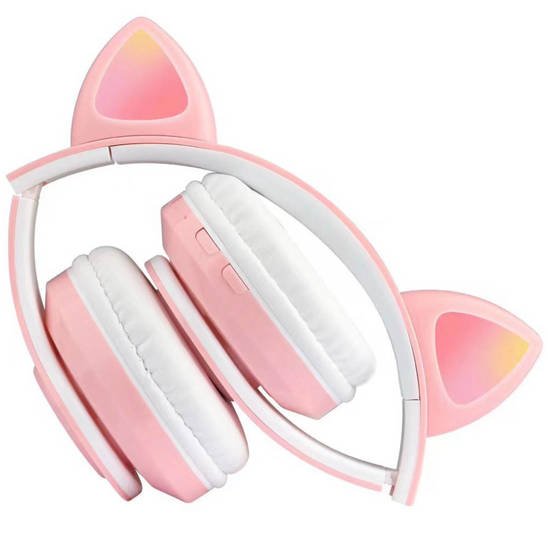 Wireless Bluetooth Headphones with Cat Ears Foldable Z-B39 pink