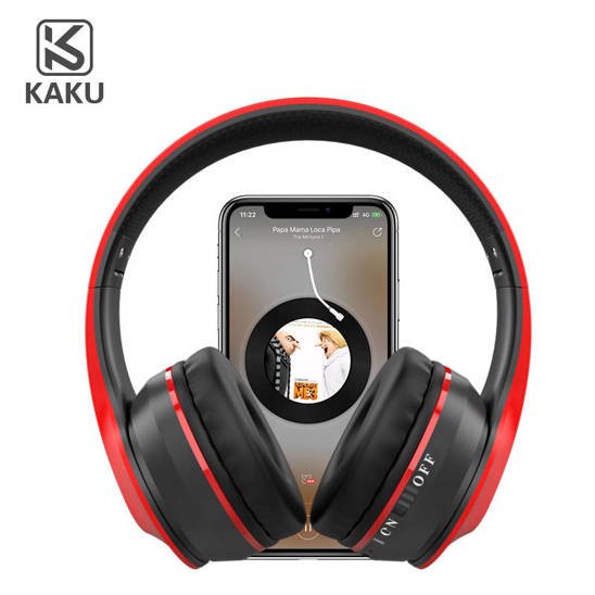 Wireless Headphones Bluetooth 5.0 Universal KAKU Bluetooth Headphone (KSC-228) red