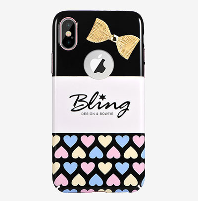 X-FITTED metal Bownknot IPHONE X heart BLING SECRET P8JSX