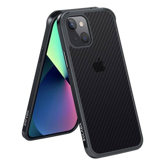 Case IPHONE 13 MINI Sulada Carbon Fiber Hybrid Case black