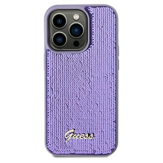 Original Case IPHONE 11 / XR Guess Hardcase Sequin Script Metal (GUHCN61PSFDGSU) purple