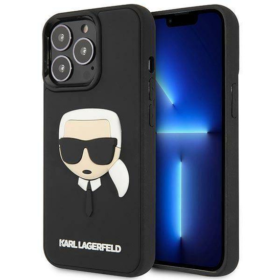 Oryginalne Etui IPHONE 14 PRO Karl Lagerfeld Hardcase 3D Rubber Karl`s Head czarne