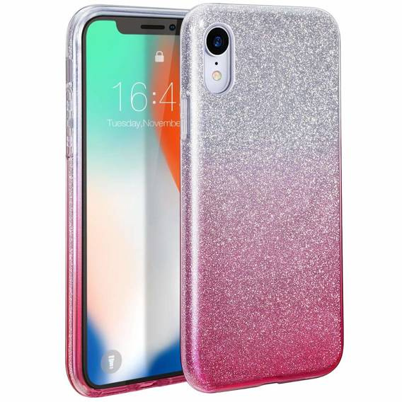 Etui XIAOMI 12 LITE Brokat Glitter srebrno-różowe