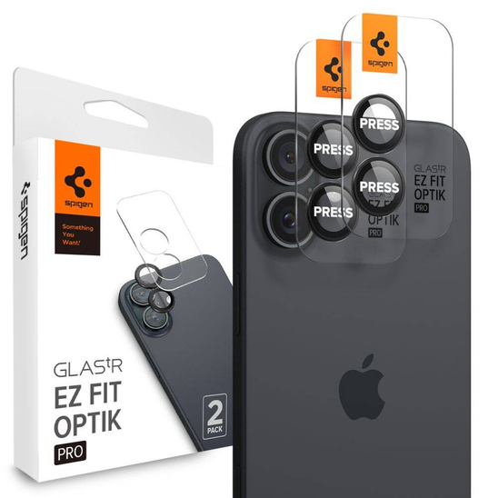 Szkło Hartowane na Aparat IPHONE 16 / IPHONE 16 PLUS Spigen Optik Glas.tr Camera Protector 2-Pack czarne