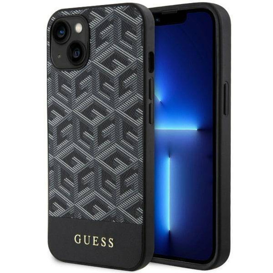 Original Case IPHONE 14 Guess Hardcase GCube Stripes MagSafe (GUHMP14SHGCFSEK) black