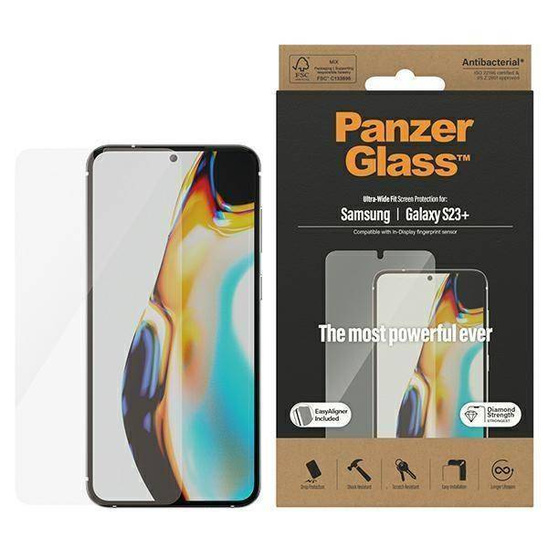 Tempered Glass SAMSUNG GALAXY S23+ PanzerGlass Ultra-Wide Fit Screen Protection with the Applicator (7316)