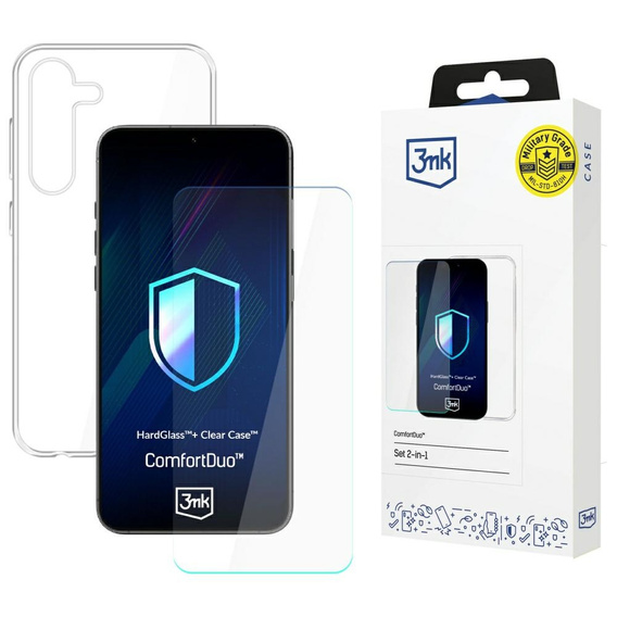 Etui + Szkło Hartowane SAMSUNG GALAXY S25+ Zestaw 3MK ComfortDuo Clear transparentne