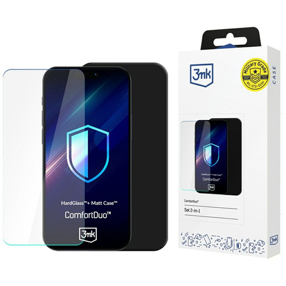 Etui + Szkło Hartowane SAMSUNG GALAXY S25+ Zestaw 3MK ComfortDuo Matt Black czarne