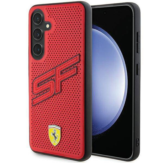 Original Case SAMSUNG GALAXY S24 Ferrari Hardcase Big SF Perforated (FEHCS24SPINR) red