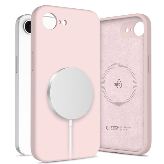 Case IPHONE 16E Tech-Protect Liquid Silicone MagSafe Pink Pearl