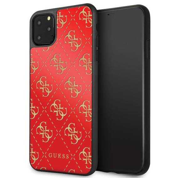 Original Case IPHONE 11 PRO MAX Guess Hard Case 4G Double Layer Glitter (GUHCN654GGPRE) red