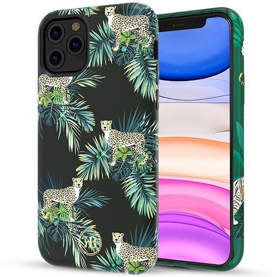 Case IPHONE 11 PRO Kingxbar Forest Series Green Leopard