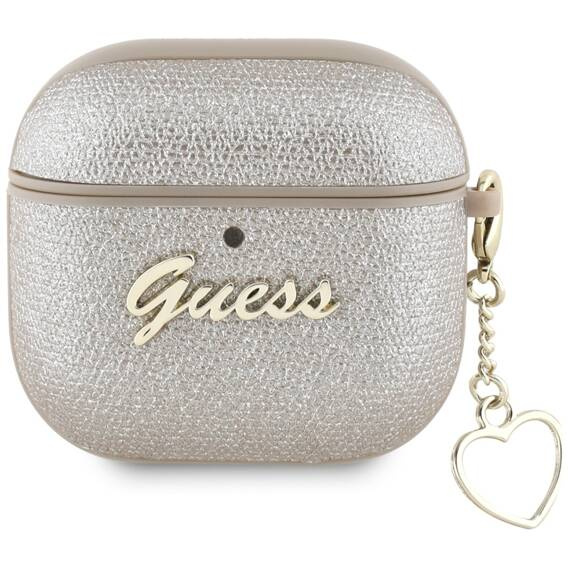 Oryginalne Etui APPLE AIRPODS 4 Guess Metallic Script Charm złote